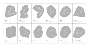 The design for the tokens that were to be printed and distributed around the space of the exhibition, containing the personal ads and a prompt to call the hotline and leave a love letter.